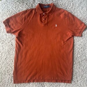 Polo by Ralph Lauren Polo Shirt Men’s Large Pique Cotton Burnt Orange L UT